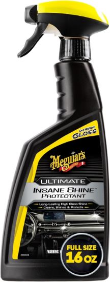 Picture of Meguiar's Ultimate Insane Shine Protectant Spray - Non-Greasy, Long-Lasting Shine for Vinyl, Rubber, and Plastic - Protects Against UV Rays and Fading - Easy to Use - 16 Oz