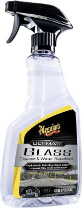 Picture of Meguiar's Ultimate Glass Cleaner & Water Repellent G240416 - Premium Glass and Window Cleaner for Quick Cleaning with Hydrophobic Technology that Acts as a Rain Repellent Improving Visibility in Rain - 16oz